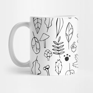 Leaf & Mushroom Pattern Mug